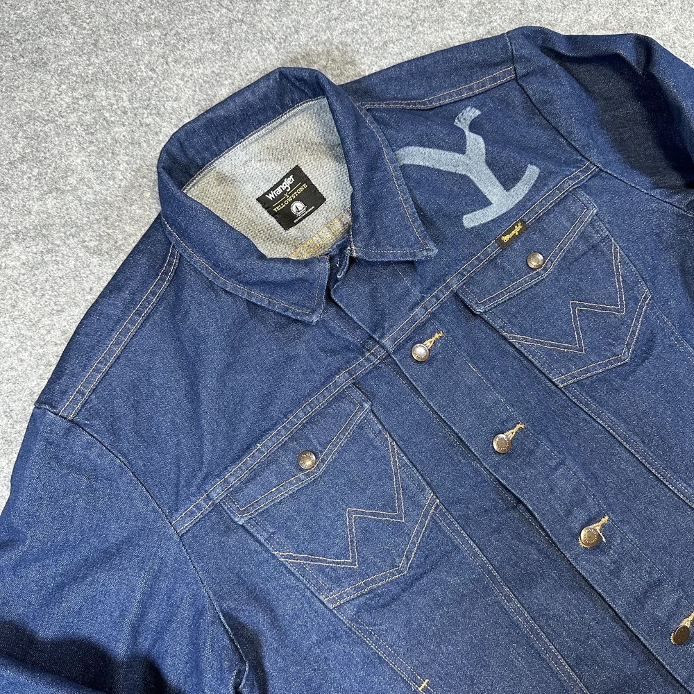 Wrangler Yellowstone Jacket Mens XL Denim Western Cowboy Rare Paramount